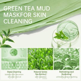 Xumann 20PCS Clay Face Mask, Natural Clay Masks Skincare, Cleanse Green Tea Face Mask