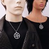 Real Metal Inverted Pentacle Pentagram Satanic Polished Silver Finish Pendant