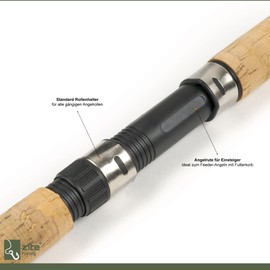 Zite Fishing Feeder Rod - Plug-In Rod Feeder Fishing - Friedfish Fishing Rod with 3 Interchangeable Tips & Cork Handle - Ideal for Feeder Fishing - Beginner Fishing Rods (3.30 m 20-120 g) Feeder Rods