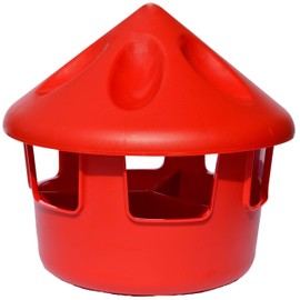 Supa Poultry Feed and Grit Station (Pack of 1), Heavy Duty Durable Plastic Grit Station, Anti Perching Conical Shape Top, Made in the UK.