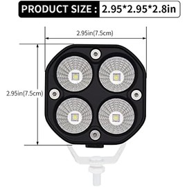 LED Offroad Luces de conducción Luces antiniebla de conducción Pod Luces Flood Beam 2PCS 3Inch 40W Impermeable Trabajo Luces auxiliares Luces de