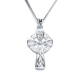 MiChic Silver Large Celtic Cross Pendant with 46 cm Chain