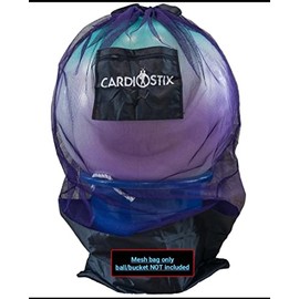 CardioStix Bucket Ball Hauler for Cardio-Drumming | Drumsticks, Premium Mesh, Fitness, Aerobic Class, Caddy, Pound, Exercises & Workouts (Listing is for The 1 mesh Bag only) (Purple)