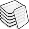 Sanwuta 6 Pcs Clear Hard Zipper Case Hard Plastic Zipper Pouches Makeup Bag Transparent Cases for Snacks Plastic Storage Organizer Portable Box for Travel(Black,13.78 x 11.81 x 2 Inch)