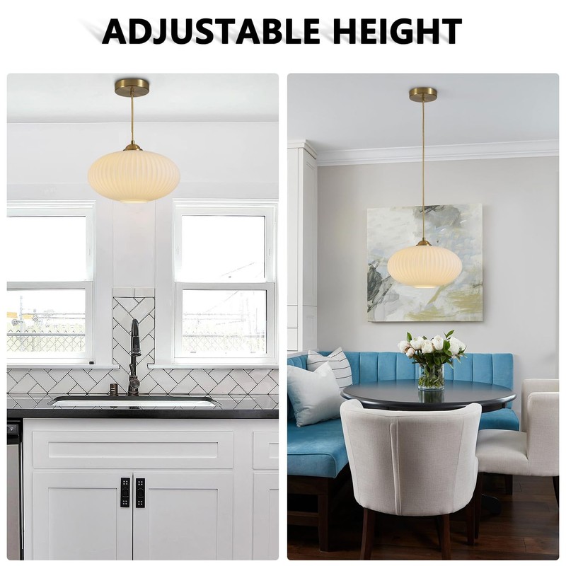 KCO Lighting Mid Century Modern Gold Globe Pendant Lighting Brushed