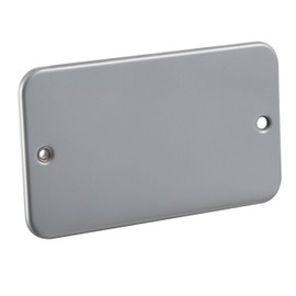 Knightsbridge M8AV600 Metal Clad 2G Blanking Plate, Silver