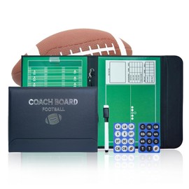 Pure Vie Premium Double-Sided Football Coaching Board Rugby Tactics Clipboard Gridiron Football Coach Dry Erase Whiteboard with Erase, Pen - Sporting Goods Training Equipment for Coach and Game Plan