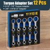 YIYEIE 12PCS Torque Adapter Set SAE, 5/16", 3/8", 7/16", 1/2",