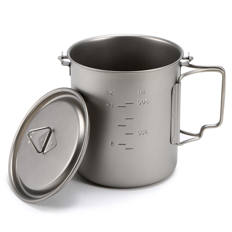 450ml 750ml Cup Set Ultralight Titanium Cup Hanging Pot Set