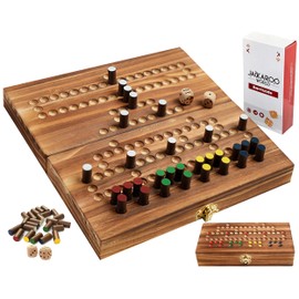 Jackaroo World - Barricade Board Game - Malefiz - New 2025 Dice Games - 2-4 Player Competitive Strategy Game - Fast Track Board Game Fun Wooden Dice Game for Family & Friends - Adults Games Wood Games