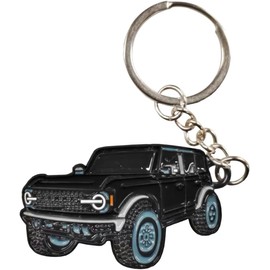 UHANBUT Bronco Car Keychain, Car Fob Cover Cool Mods Accessories, 4-Door Auto Key Fob Holder Compatible with Bronco 2021 2022 2023 (Black)