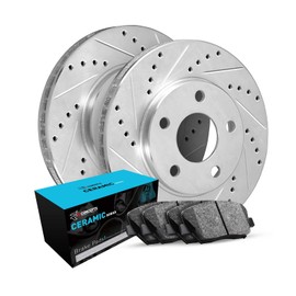 R1 Concepts Rear Brakes and Rotors Kit |Rear Brake Pads| Brake Rotors and Pads| Ceramic Brake Pads and Rotors|fits 2008-2015 Subaru BRZ, Forester, Impreza, Legacy, Outback, WRX