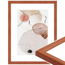 WANDStyle H320 Picture Frame Cherry Wood Look 13 x 18 cm Modern Style with Stand and Hanger Photo Frame Made in Germany