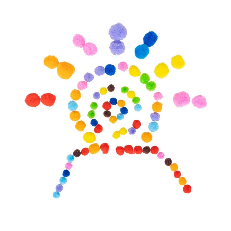 Fixo Kids 68016200 Pack of 100 Pompoms Crafts, Colours and
