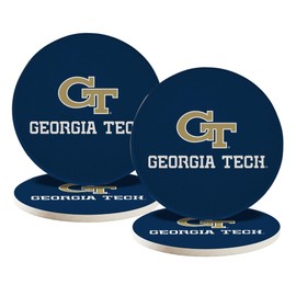 Desert Cactus Georgia Tech Ceramic Coasters 4 Pack Yellow Jackets GT Institute of Technology Absorbent Drink Coasters with Cork Backing (Design A)