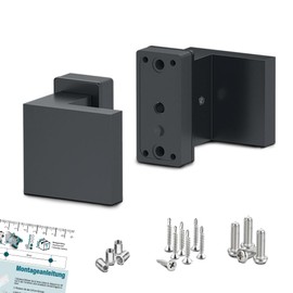 VOOXA Premium, 2 Pull Bumper Handles Set for Exterior Doors and Gates (Anthracite RAL 7016), Door Fitting with Concealed Screw Connection, Assembly Instructions (English language not guaranteed),