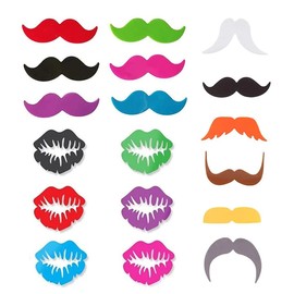 Vogast Wine Glass Markers Set of 18 Lips Beard Silicone Drink Glass Labels