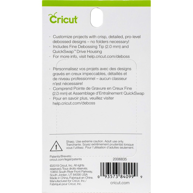 Cricut Tip Housing QuickSwap Debossing Fino, Plata