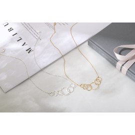 HOPE LOVE SHINE 60 Cumpleaños Regalo para Mujeres, Mom, Wife, Sister - 60th Cumpleaños Collares, Jewelry 17+2", 14k Gold Plated Sterling Silver, 6 Interlocking Rings