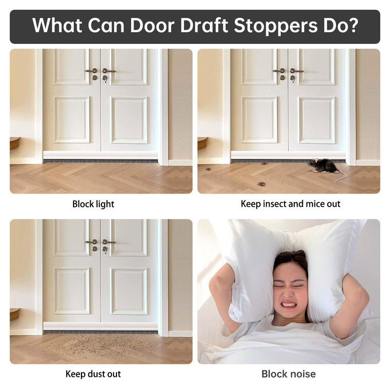 Door Sweep for Bottom of Door, Integrated Bottom Door Draft