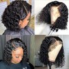 ALIESTFDNO Wigs, Short Bob Wig, deep curl, Rose Net, Glueless