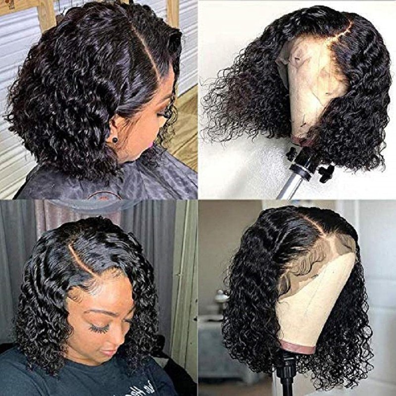 ALIESTFDNO Wigs, Short Bob Wig, deep curl, Rose Net, Glueless