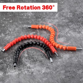 GOLD DEER 3PCS Universal Bit Flexible Screwdriver Extension Drill Bit Extension Impact Driver Rotatable Socket Adapter & Screwdriver Bit Set Bendable Drill Bit Extension Angle Drill Bit Attachment