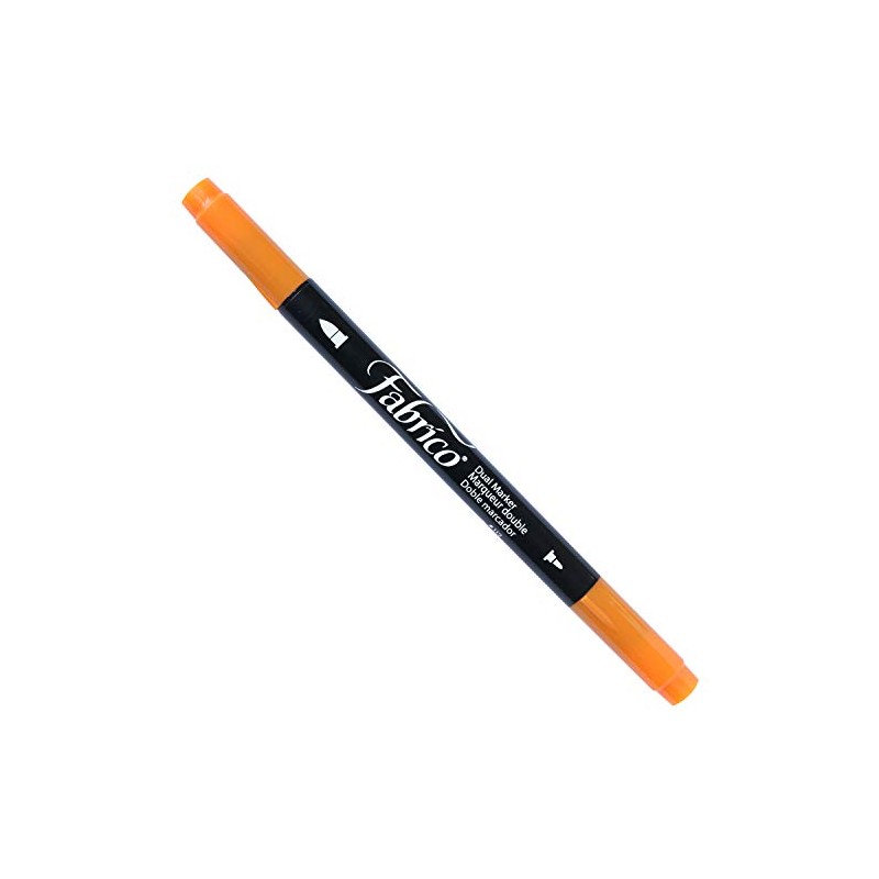 Tsukineko Fabrico Fabric Duel Ended Marker - Tangerine