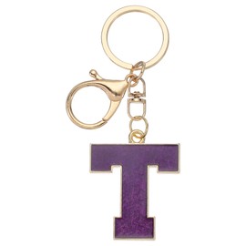 PATIKIL Initial Letter Keychain, Alphabet Letter Bag Charm Car Keyring Letter T Pendant Charm Key Chain for Key Wallet Purse Handbag Backpack, Purple