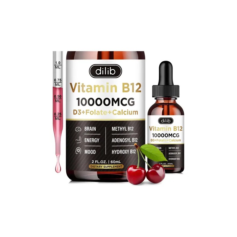 Dilib Complejo Vitamina B12 10000 Mcg Gotas Líquidas Cereza