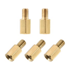sourcing map M5x10mm+7mm Male-Female Brass Hex PCB Motherboard Spacer Standoff for FPV Drone Quadcopter, Computer & Circuit Board 5pcs