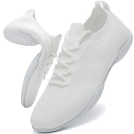 Kvwqoty Cheerleader Mädchen Schuhe Tanzsneaker Damen Cheerleading-Turnschuhe Cheer Tanz Tennis Sneaker Mesh Flexibel Gymnastik Outdoor Fitness Schuhe Damen Weiße 35