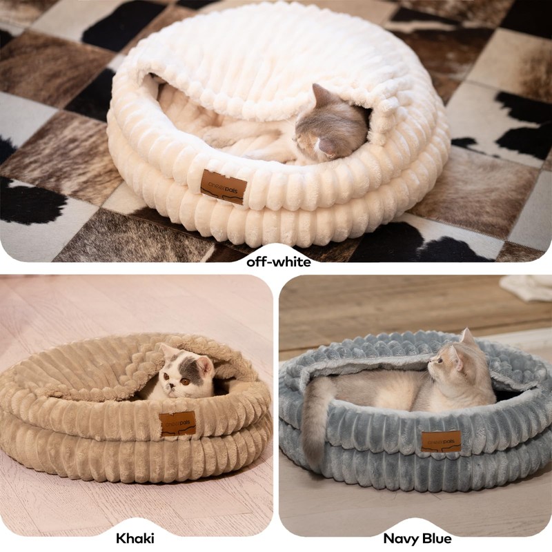 CHEERPALS Cat Bed Cave for Indoor Cats, Washable Round Cat