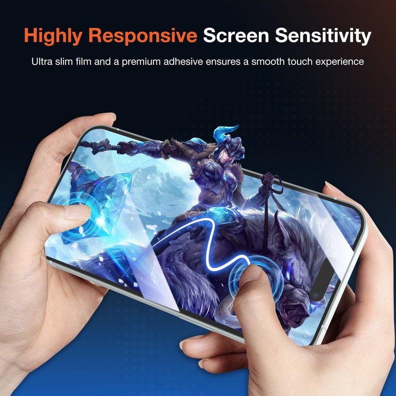 KUZOOM 2 Pack Privacy Screen Protector for iPhone 15, 9H+
