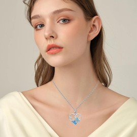 OHAYOO Sea Turtle Necklace 925 Sterling Silver Heart Shaped Beach Pendant Ocean Animal Jewelry Gift for Women and Summer Lovers