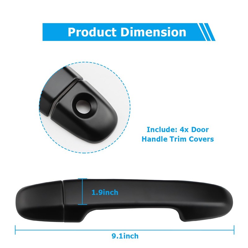DLOVEG Exterior Door Handle Cover Compatible for 2019 2020 2021-2023
