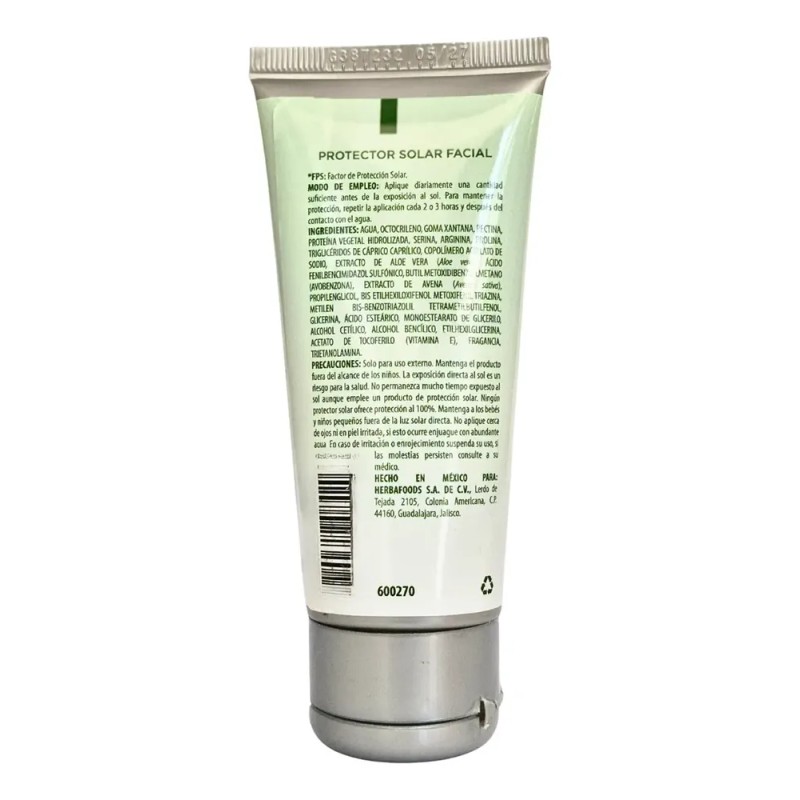 Protector Solar Facial C/áloe Vera Avena Y Vitamina E Blen