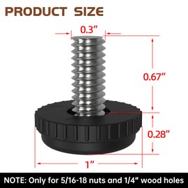 KOMOHOM 24 Pack 5/16"× 0.7" Stainless Steel Screw-in Furniture Levelers, Adjustable Furniture Levelers Screw in Threaded,Threaded Leveling Feet Glides for Table, Chair, Furniture Legs