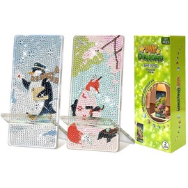 NIHO-JIUMA Diamond Art Phone Stand Kits, 2pcs Diamond Painting Phone Holder