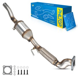 PHILTOP Catalytic Converter Kit Compatible with Volkswagen 2001-2005 Jett-a 2.0L, 2001-2005 Beetle 2.0L, 2001-2006 Golf 2.0L High Flow Catalytic Converter for 54582, 642766, 40435 (EPA Compliant)