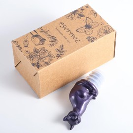 Pyotivol Cute Wine Stopper, Resin Cat Wine Bottle Stopper Decor, Vacuvin Wine Stoppers for Wine Bottles for Wedding,Holiday,Birthday,Party and Gift (Dark Purple)