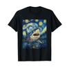 Funny Shark - Van Gogh Style - Starry Night T-Shirt