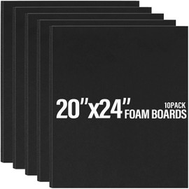 Golden State Art, Pack of 10, 3/16" Thick, 20x24 Black Foam Boards (20x24, Black)