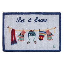 Chandler 4 Corners Artist-Designed Let It Snow Hand-Hooked Wool Accent Rug(24 in x 36 in) Winter Rug for Entryways, Hallways, Living Rooms, Low Maintenance, Winter Gears-Themed Welcome Rug