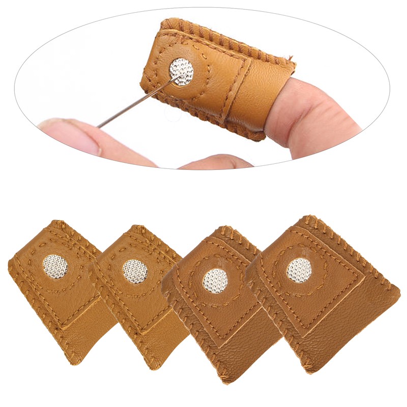 Sewing Finger Sleeve Knitting Thimble Leather Fingertip Protector Embroidery Supplies024