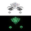 6Pcs Luminous Rhinestones Face Temporary Tattoos Glitter Festival Face Stickers