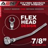 ABN 7/8in 22mm Flexible Head Oxygen Sensor Head Wrench, Forged