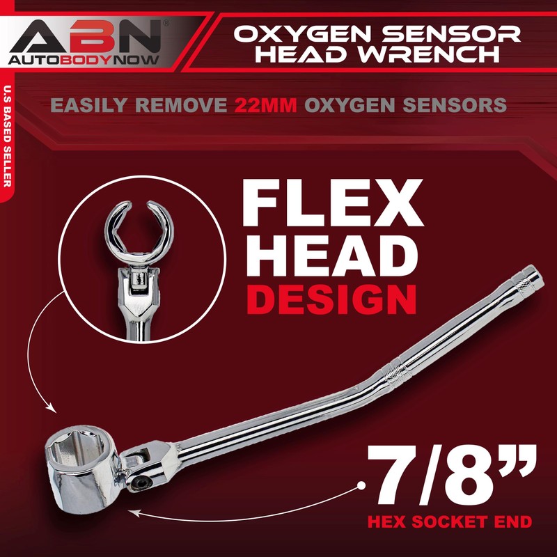 ABN 7/8in 22mm Flexible Head Oxygen Sensor Head Wrench, Forged