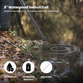 Bounty Hunter Tracker IV Metal Detector for Adults & Kids – Gold & Silver Finder with Waterproof 8" Coil, 3 Detection Modes, Easy to Use, Lightweight, Includes Digger & Pouch – Made in USA