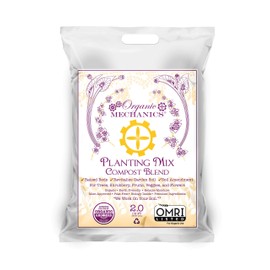 Organic Mechanics Planting Mix Compost Blend, 2 Cubic Feet - Revitalizes Garden Soil with Compost, Pine Bark, Coconut Coir, and Worm Castings for Raised Beds, Gardens & More - Peat-Free & Eco-Friendly